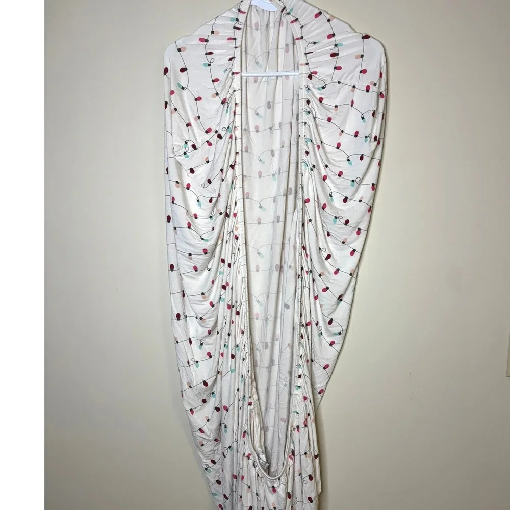 Bamboo Viscose Christmas‎ String Lights Fitted Crib Sheet White Holiday Festive